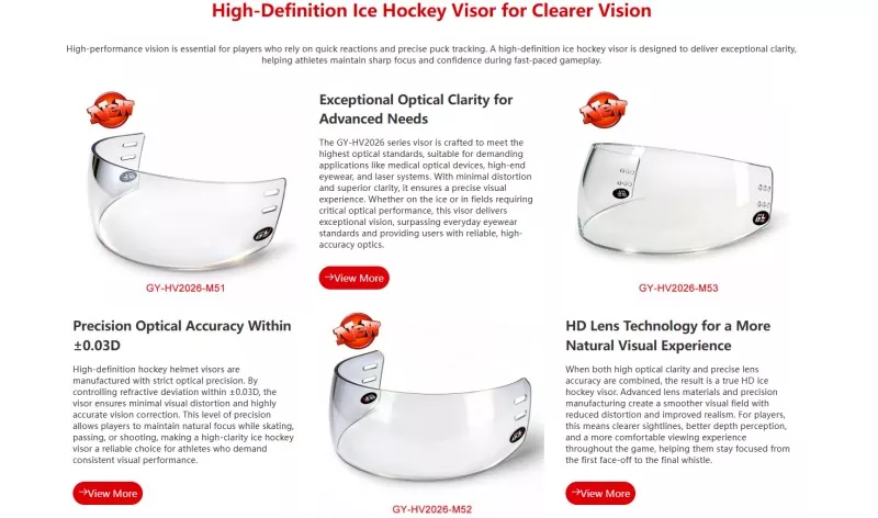 GY-HV2026-M52 HD Ice Hockey Visor Earns Dual ASTM F513-22 & ANSI Z87.1 Optical Certification from Intertek